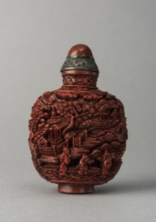 Lacquer snuff bottle, China, Qing dynasty, 1644-1911. Creator: Unknown.