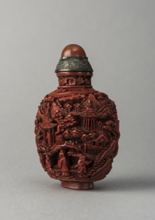 Lacquer snuff bottle, China, Qing dynasty, 1644-1911. Creator: Unknown.
