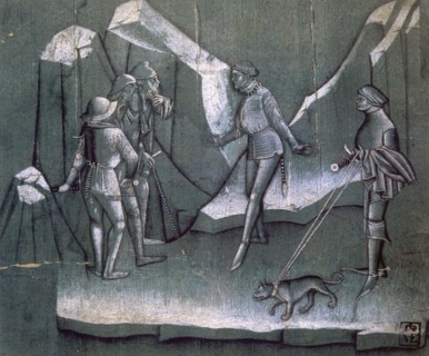 Scene from a story of chivalry, c1400. Artist: Anon