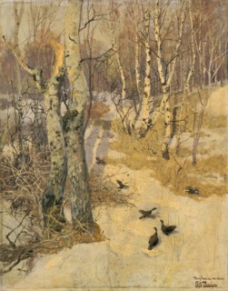 'Woods Covered with Snow', 19th century.  Artist: Frits Thaulow
