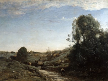 'The Horsecart, Memory of Marcoussis near Montlhery', 1855. Artist: Jean-Baptiste-Camille Corot