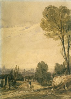 'Paris seen from the Pere Lachaise cemetery', c1825. Artist: Richard Parkes Bonington