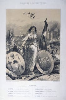 Allegory of French patriotic emblems, 1870. Artist: Anon