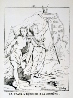 Allegory of 'la Franc-Maconnerie et la Commune', Paris Commune, 1871.  Artist: Anon