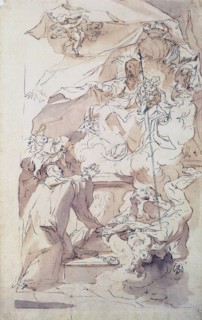 'The Virgin and Child Jesus with Saint Bernard,' 18th century.   Artist: Paul Troger