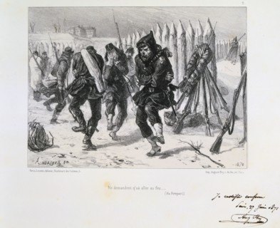 Siege of Paris, Franco-Prussian War, 1870 (1871).  Artist: Auguste Bry