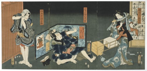 'Theatre Scene', 1844. Artist: Utagawa Kunisada
