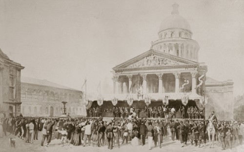 Enlistment of volunteers into the National Guard, Place du Pantheon, Paris, 1870-1871. Artist: Unknown