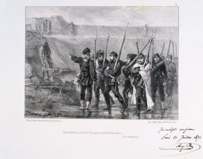 'Deux heures, c'est si vite passe quand il fait beau', Siege of Paris, 1870-1871 (1871). Artist: Auguste Bry
