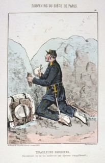 'Tirailleurs Parisiens', Siege of Paris, 1870-1871. Artist: Anon