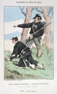 'Francs Tireurs Arronssohn - Tirailleurs des Ternes', Siege of Paris, 1870-1871. Artist: Anon