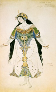 The Tsarevna, costume design for the Ballets Russes production of Stravinsky's The Firebird, 1910. Artist: Leon Bakst