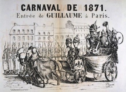 'Carnaval de 1871'; Wilhelm I of Prussia entering Paris, February 1871. Artist: Unknown