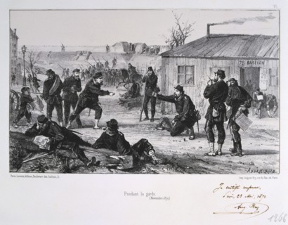 'Pendant la garde', Siege of Paris, Franco-Prussian War, November 1870 (1872). Artist: Auguste Bry