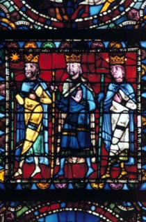 The Adoration of the Magi, stained glass, Chartres Cathedral France, 1145-1155. Artist: Unknown