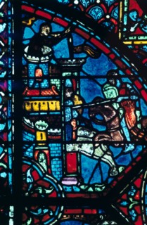 Battle for a city, stained glass, Chartres Cathedral, France, c1225. Artist: Unknown