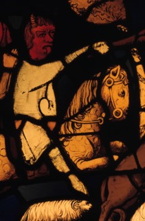 Devil on a horse, (detail). Artist: Unknown