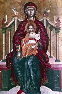 Virgin and Child icon, 1664. Artist: Emmanuel Tzanes