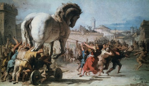 'The Procession of the Trojan Horse into Troy', c1760. Artist: Giovanni Battista Tiepolo