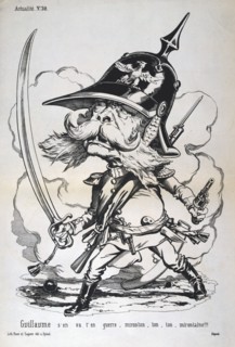 Caricature of Wilhelm I of Prussia, Franco-Prussian war, 1870-1871.  Artist: Anon