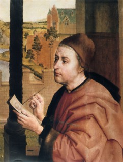 'St Luke Drawing the Virgin', detail, 15th century.  Artist: Rogier Van der Weyden