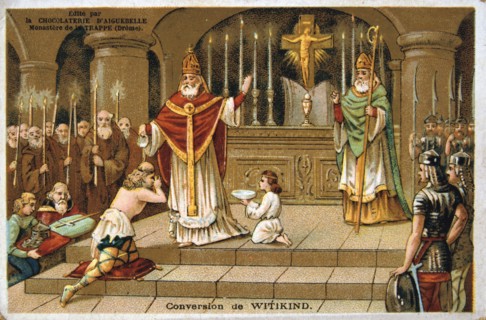 Conversion of Witikind, 785 AD, (19th century). Artist: Unknown