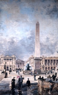 'Obelisk of Luxor and the Place de la Concorde', 1891.  Artist: Emmanuel Lansyer