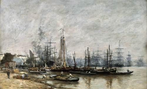 'The Harbour of Bordeaux', 1874. Artist: Eugene Louis Boudin