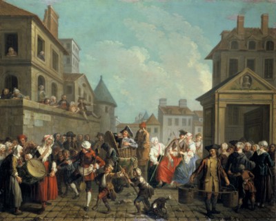 'Carnival in the Streets of Paris', 1757.  Artist: Etienne Jeaurat
