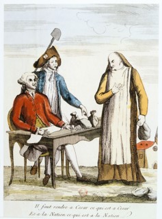 French Revolution 1789: anti-clericalism. Artist: Anon