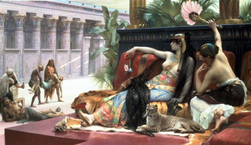 'Cleopatra testing poisons on those condemned to death', late 19th century.   Artist: Sir Lawrence Alma-Tadema
