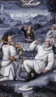 Angel summoning the shepherds to the Nativity, 16th century. Artist: Unknown