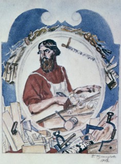 'The Carpenter', 1918.  Artist: Boris Mikhajlovich Kustodiev