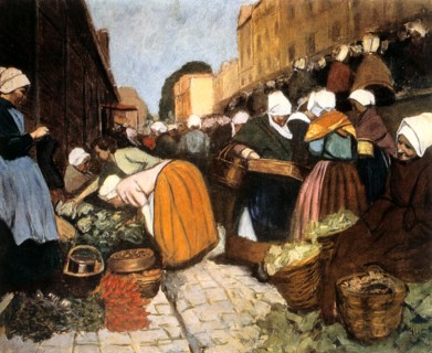 'Market in Brest', 1899. Artist: Fernand Piet