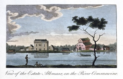 'View of the Estate Alkmaar, on the River Commewine', 1813. Artist: John Gabriel Stedman