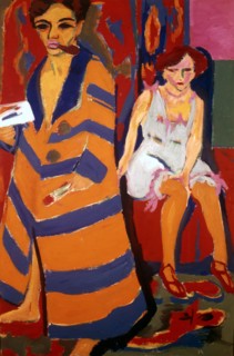'Self Portrait with a Model', 1907. Artist: Ernst Kirchner