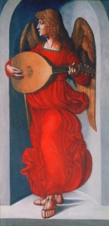 'An Angel in Red with a Lute', 1490-1499. Artist: Leonardo da Vinci