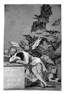 'The sleep of reason produces monsters', 1799. Artist: Francisco Goya