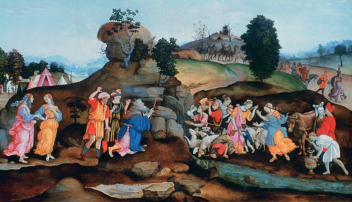 'Moses Brings forth Water out of the Rock', c1500. Artist: Filippino Lippi