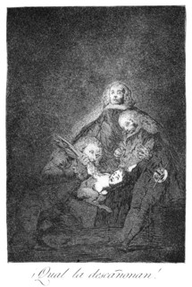 'How they pluck her!', 1799. Artist: Francisco Goya