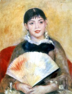 'Girl with a fan', 1881. Artist: Pierre-Auguste Renoir
