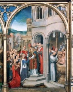 'St Ursula Shrine, Arrival in Rome', 1489. Artist: Hans Memling