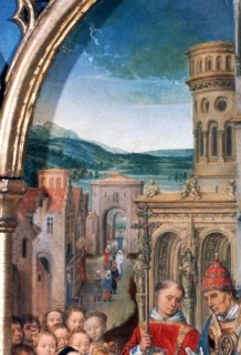 'St Ursula Shrine, Arrival in Rome', Detail, 1489. Artist: Hans Memling