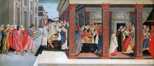 'Four Scenes from the Early Life of Saint Zenobius', c1500. Artist: Sandro Botticelli