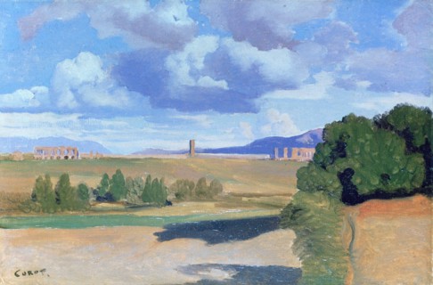 'The Roman Campagna, with the Claudian Aqueduct', c1826. Artist: Jean-Baptiste-Camille Corot