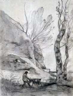 'Man Struggling with a Goat', c1816-1875. Artist: Jean-Baptiste-Camille Corot