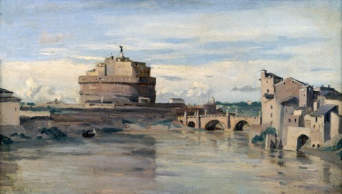 'Castel Sant' Angelo and the River Tiber, Rome', c1816-1875. Artist: Jean-Baptiste-Camille Corot