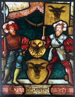 Two men with coats of arms, 16th century. Artist: Unknown