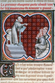 Amalric of Bena teaching, c1200, (1375-1379). Artist: Unknown