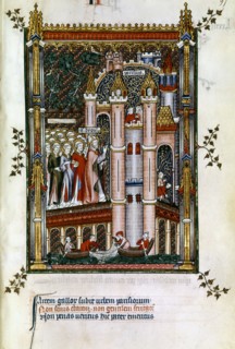 St Denis at the gates of Paris, 1317. Artist: Unknown